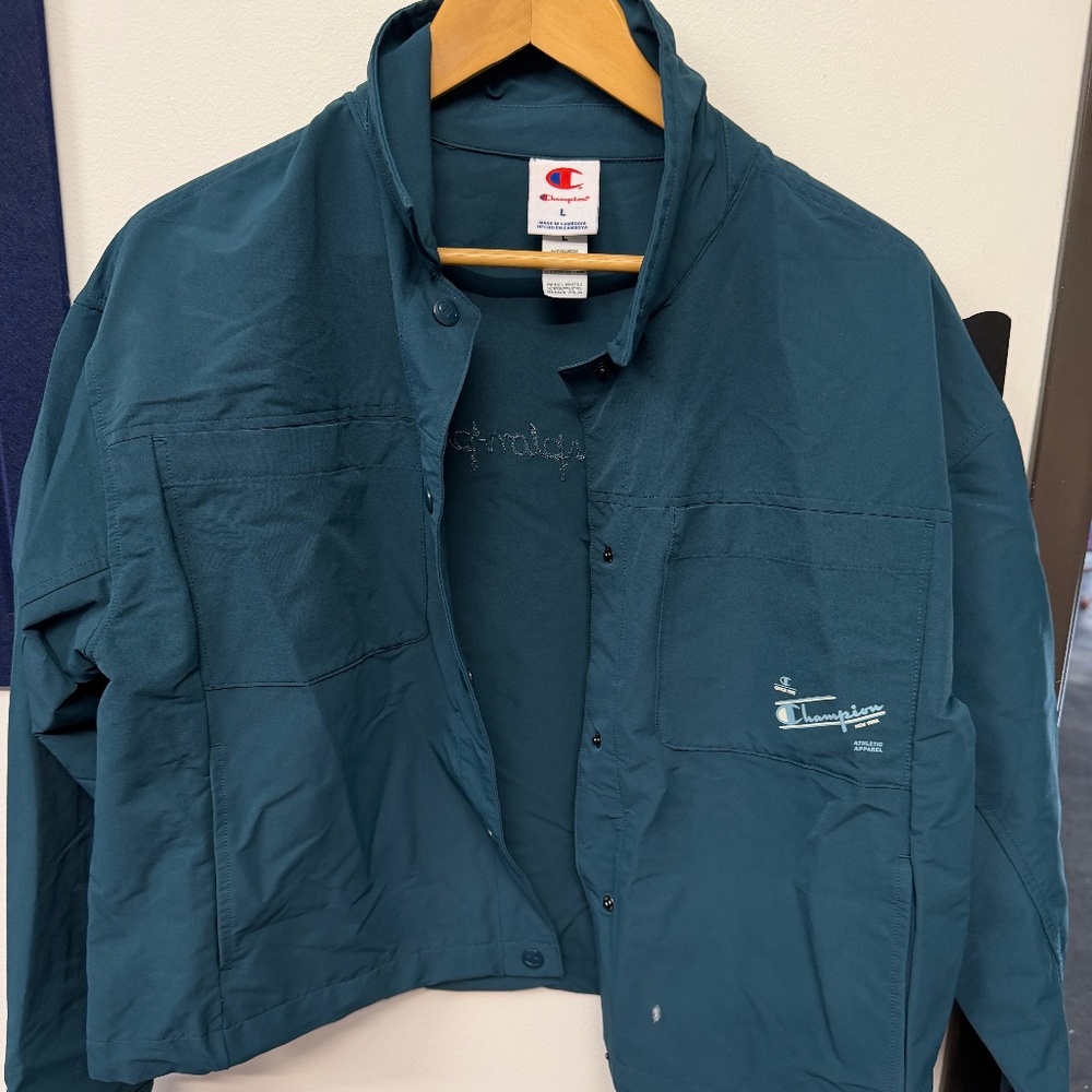 Champion Crop Top/Jacket - Peacock Blue - Size Large